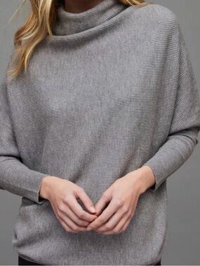ALLSAINTS Ridley Funnel Neck Wool & Cashmere Sweater - Gray - SM
